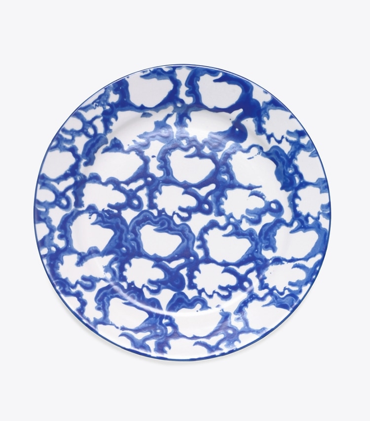 Tory Burch designer tabletop & drinkware Spongeware Salad Plate, Set of 4 in Smoke Ring front