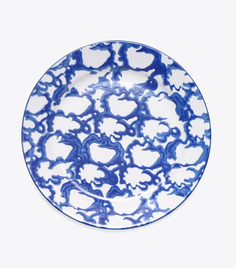 Tory Burch designer tabletop & drinkware Spongeware Salad Plate, Set of 4 in Smoke Ring front