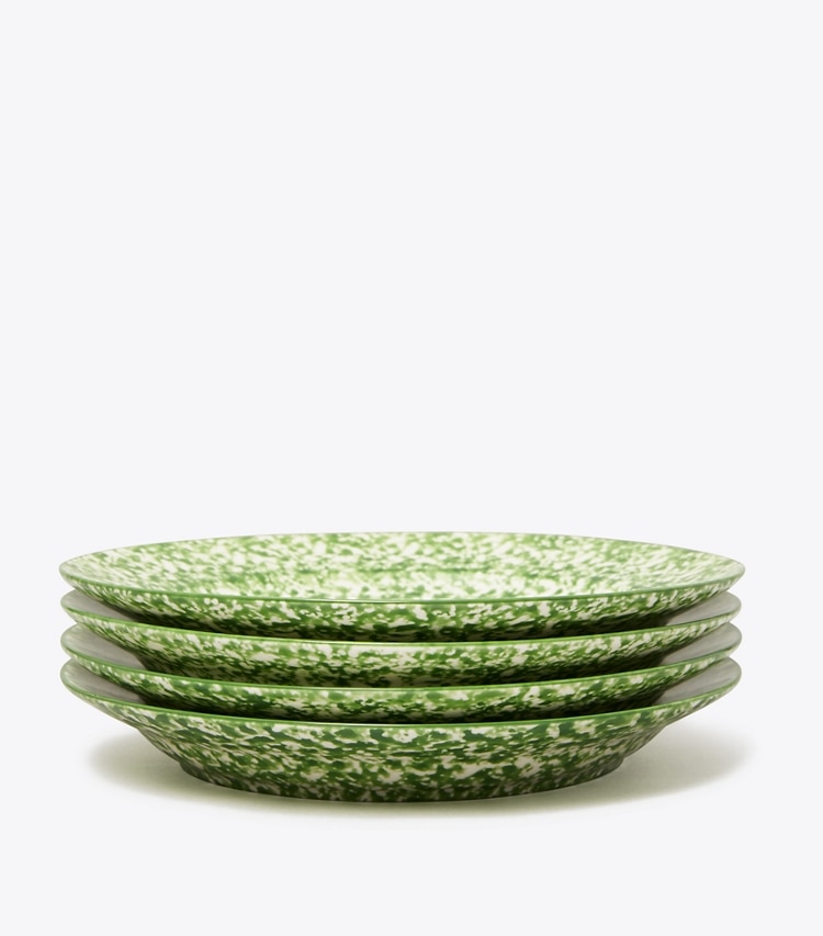 Tory Burch designer tabletop & drinkware Spongeware Salad Plate, Set of 4 in Green/Sponge group