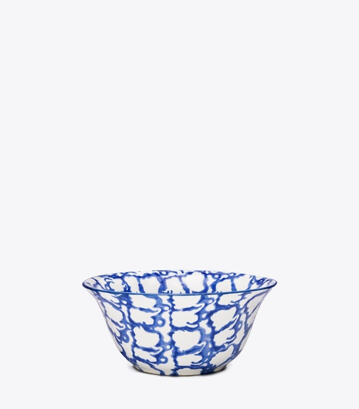 Tory Burch designer tabletop & drinkware Spongeware Small Bowl, Set of 4 in Smoke Ring front