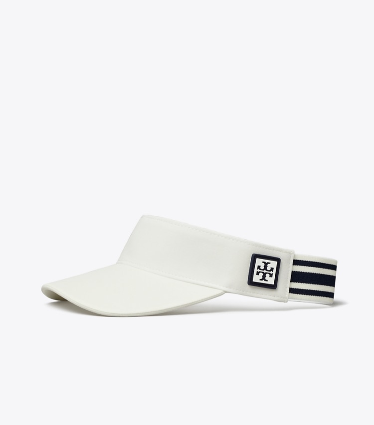 Tory Burch designer hats Sport Visor in Snow White angle