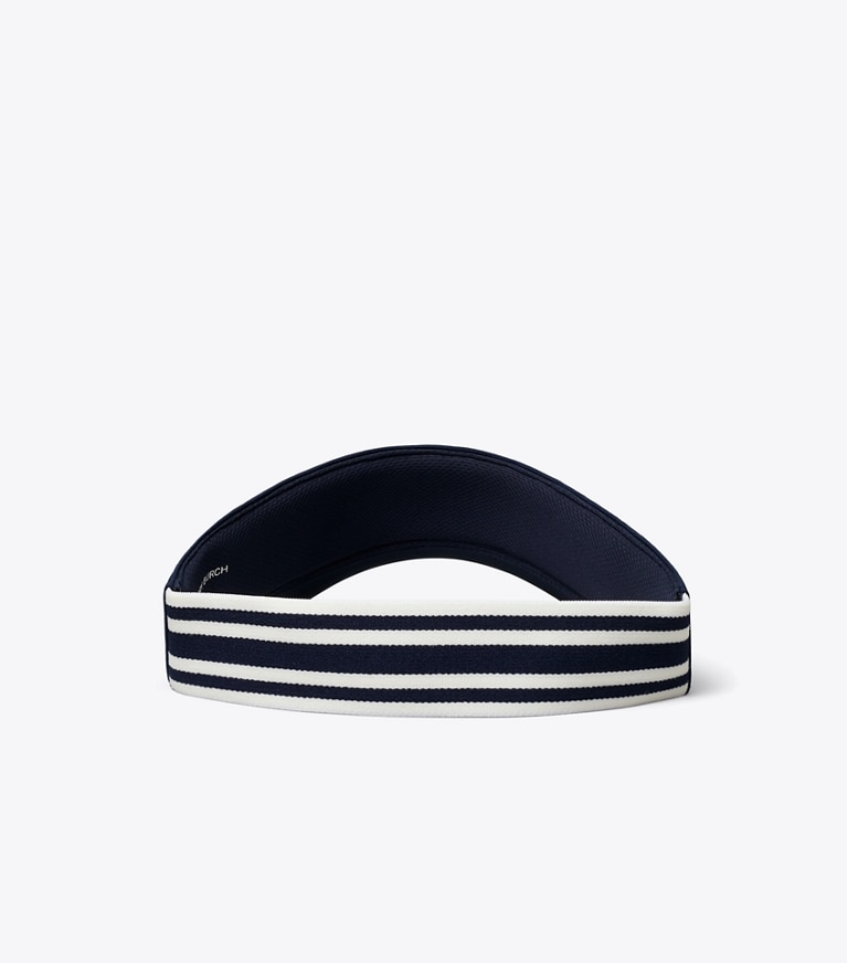 Tory Burch designer hats Sport Visor in Tory Navy angle
