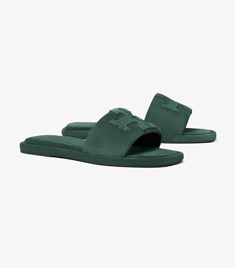 Tory Burch designer sandalen Sportslide mit Doppel-T in WARM TEAL / WARM TEAL angle