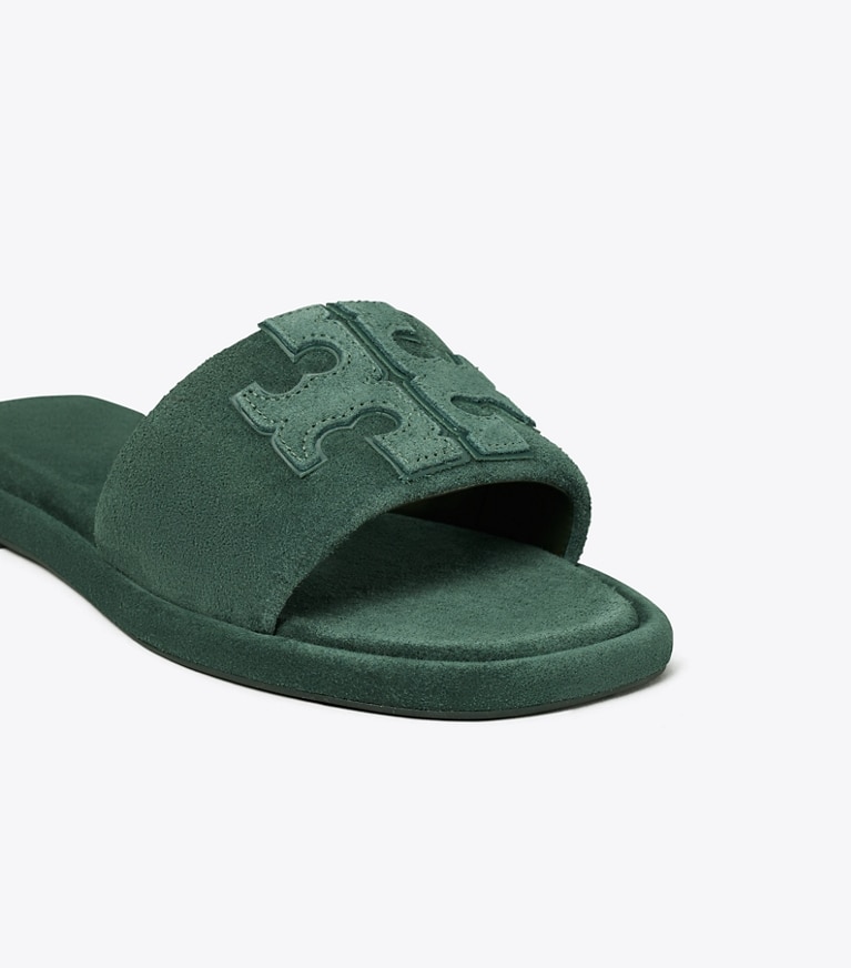 Tory Burch designer sandalen Sportslide mit Doppel-T in WARM TEAL / WARM TEAL angle