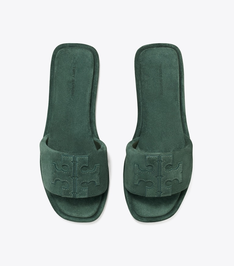 Tory Burch designer sandalen Sportslide mit Doppel-T in WARM TEAL / WARM TEAL angle