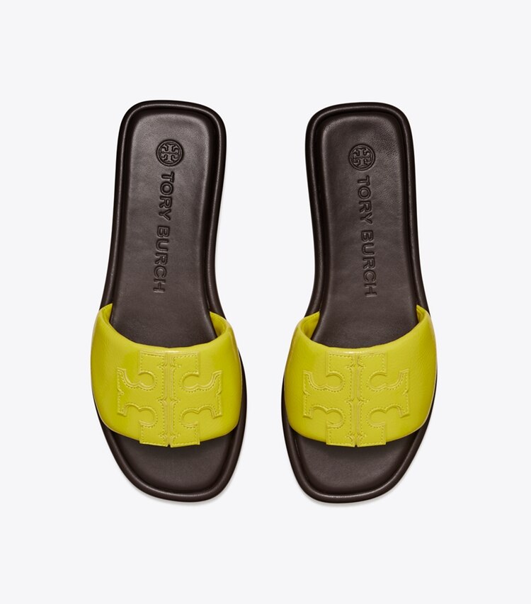 Tory Burch designer sandalen Sportslide mit Doppel-T in LIME / COCO von oben
