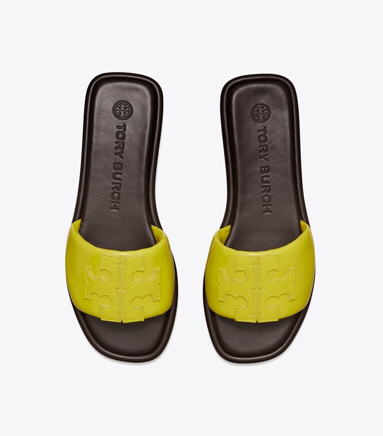 Tory Burch designer sandalen Sportslide mit Doppel-T in LIME / COCO von oben
