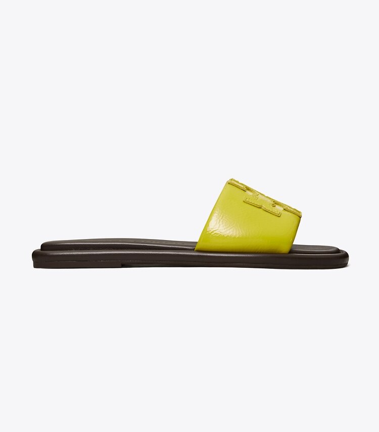 Tory Burch designer sandalen Sportslide mit Doppel-T in LIME / COCO side