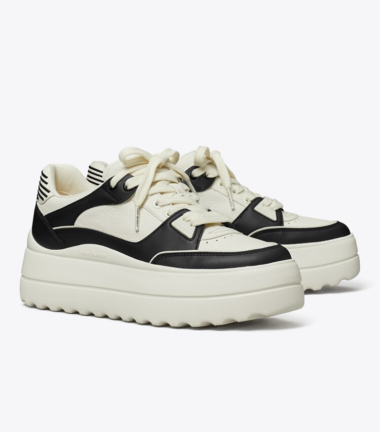 Tory Burch designer スニーカー ステージ スニーカー in BLANC / PERFECT BLACK / BLANC angle