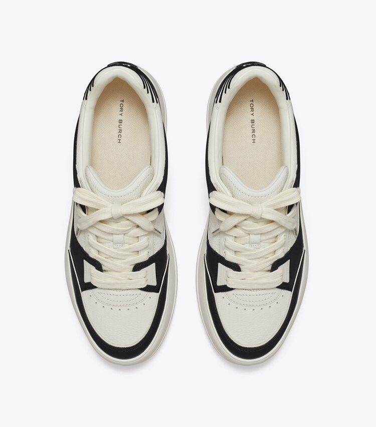 Tory Burch designer スニーカー ステージ スニーカー in BLANC / PERFECT BLACK / BLANC オーバーヘッド