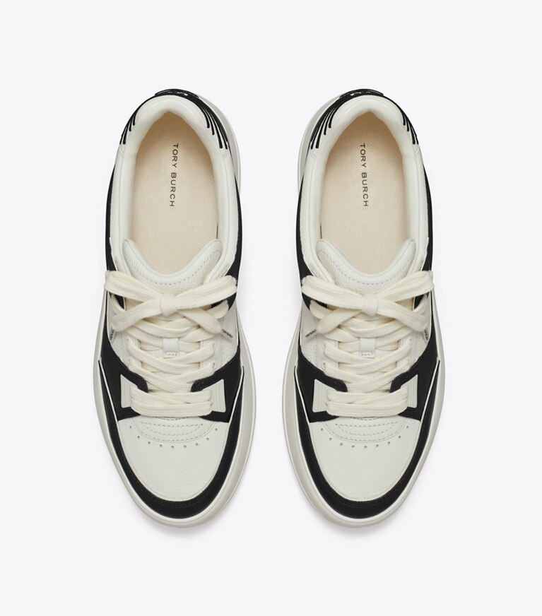 Tory Burch designer スニーカー ステージ スニーカー in BLANC / PERFECT BLACK / BLANC angle