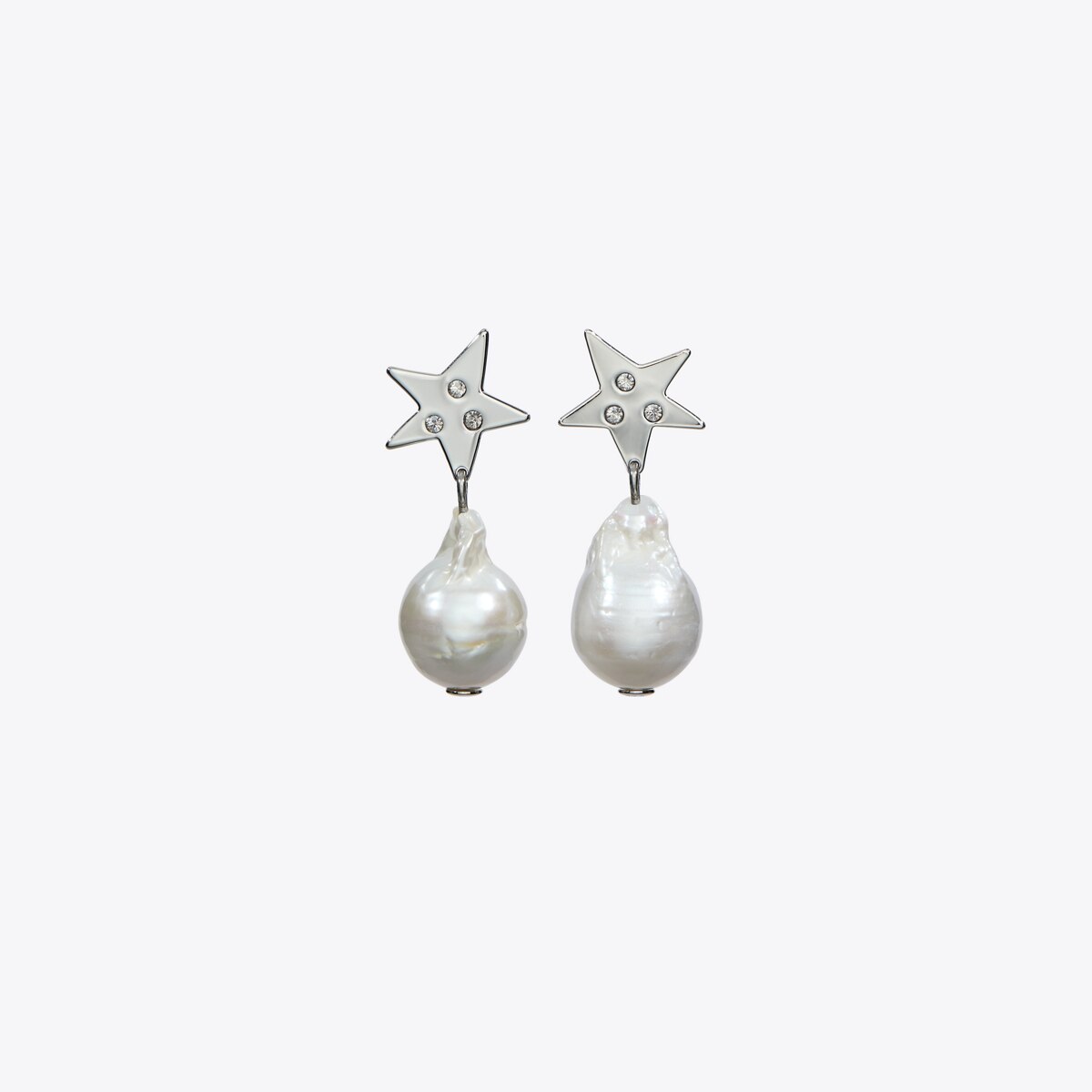 ピアス +ENGBROX+ silver925 silhouette pearl earring EBEA24030SV AAA 12.5-13mm Big Gray Baroque Pearl Stud Earrings