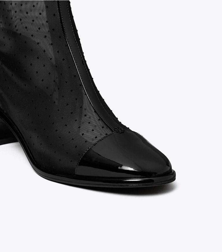 Tory Burch designer stiefeletten Stiefelette mit Zehenkappe und Absatz in NERO / PERFECT BLACK angle