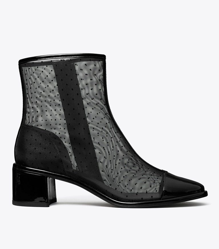 Tory Burch designer stiefeletten Stiefelette mit Zehenkappe und Absatz in NERO / PERFECT BLACK angle
