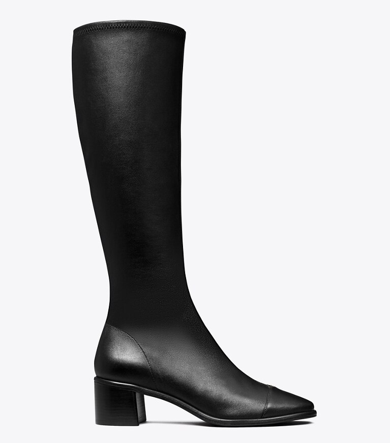 Tory Burch designer stivale Stivale al ginocchio con punta a contrasto in PERFECT BLACK angle