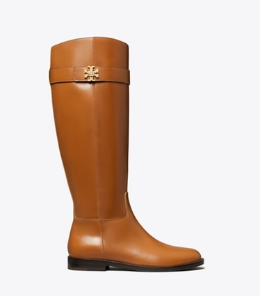 Tory Burch designer stivali al ginocchio Stivale da equitazione T Lock in SIERRA COGNAC side