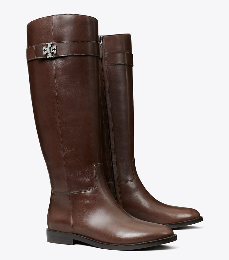 Tory Burch designer stivali al ginocchio Stivale da equitazione turnlock in DARK BROWN angle