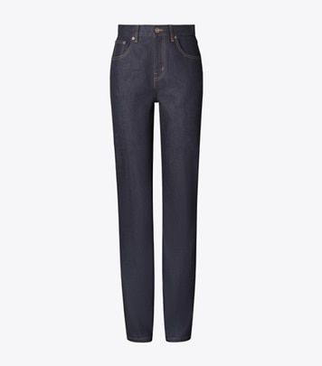【関税込み】Tory Burch ネイビー Skinny Leg ジーンズ Cotton Skinny-Leg Jean: Women's Designer Bottoms | Tory Burch