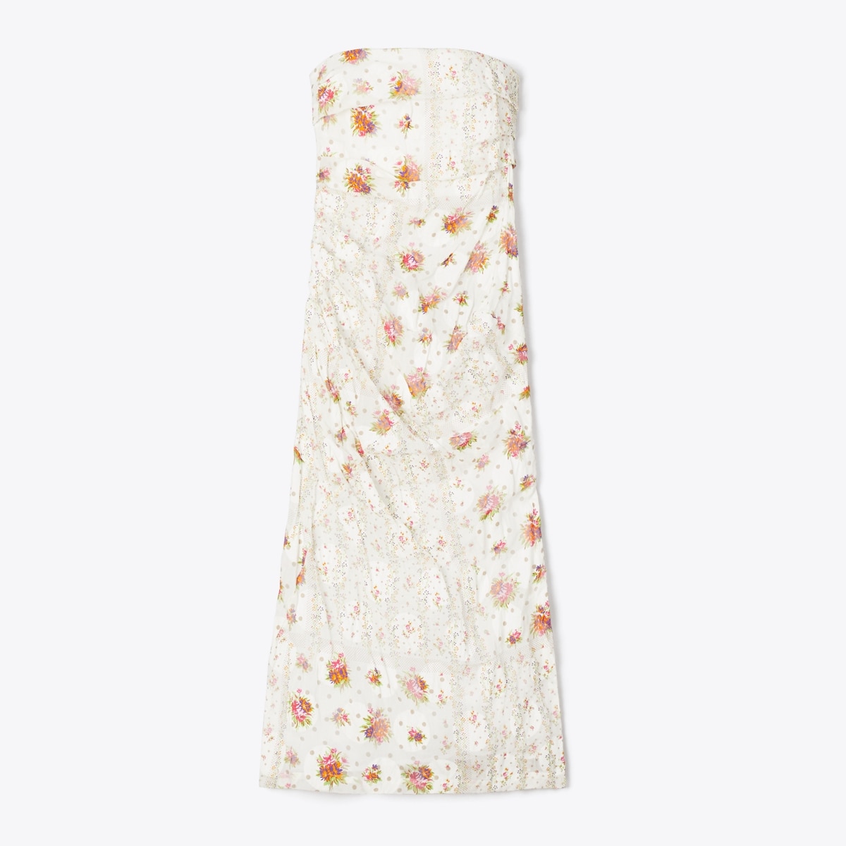 STRAPLESS COTTON JACQUARD DRESS