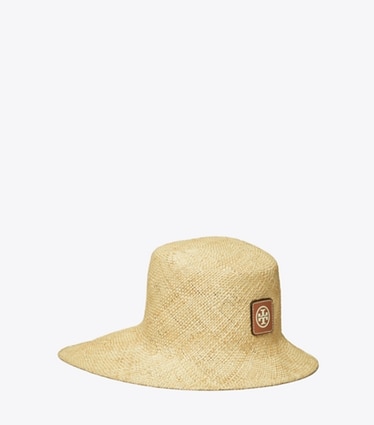 Tory Burch designer hats Straw Bucket Hat in Natural angle