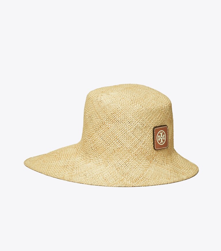 Tory Burch designer hats Straw Bucket Hat in Natural angle