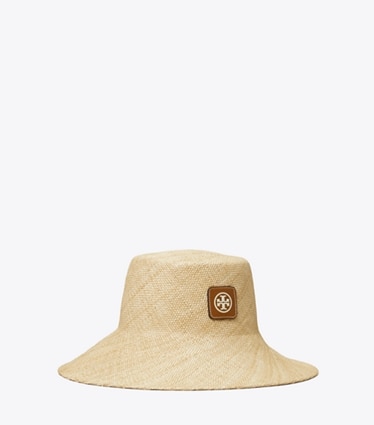 Tory Burch designer hats Straw Bucket Hat in Natural angle