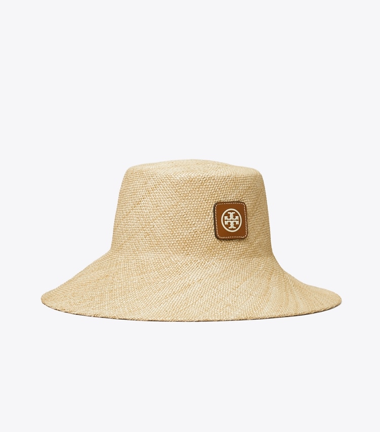 Tory Burch designer hats Straw Bucket Hat in Natural angle