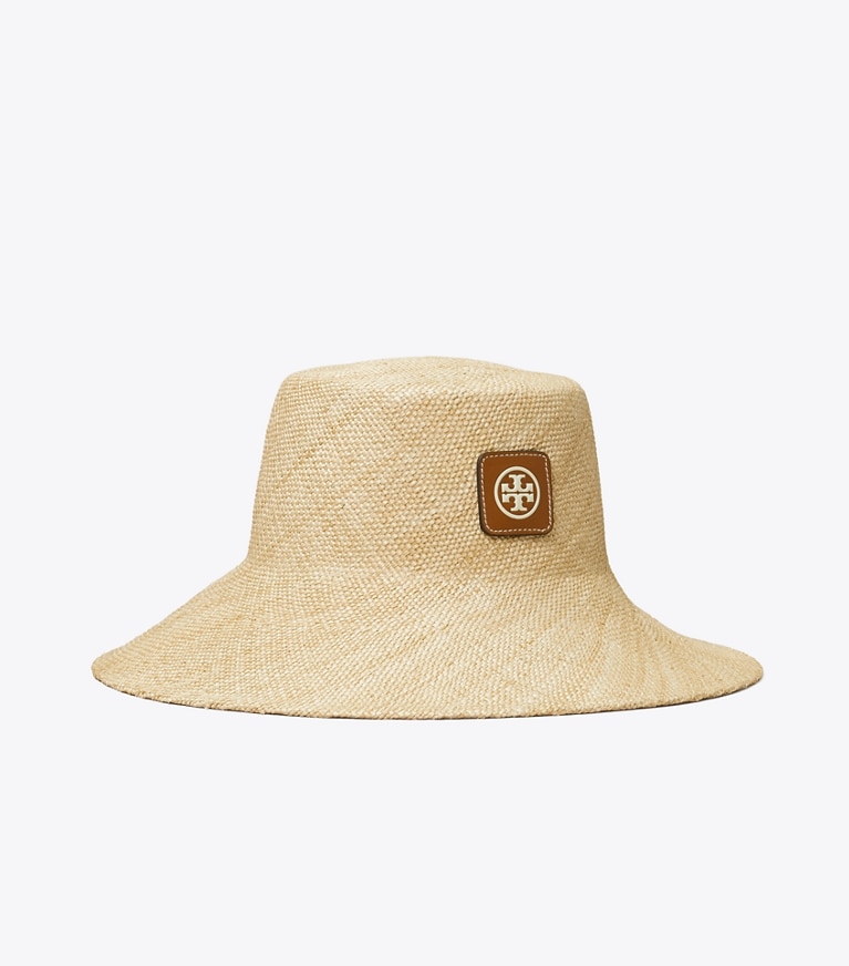 Tory Burch designer hats Straw Bucket Hat in Natural angle