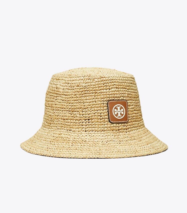 Tory Burch designer ハット ストロー バケットハット in Natural front