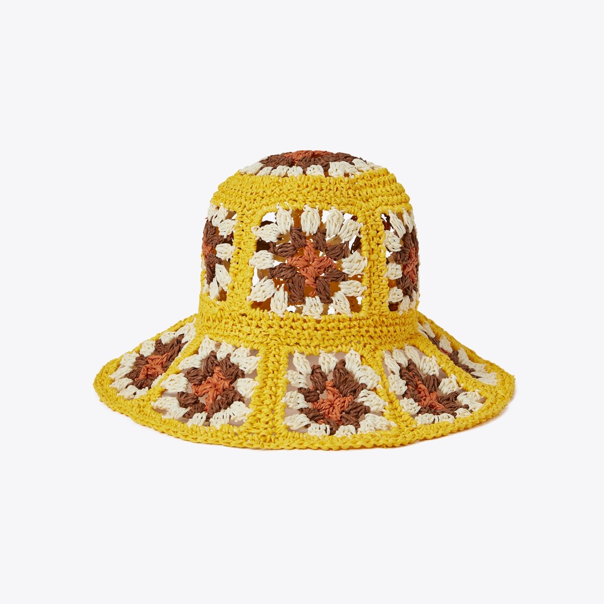 Straw Crochet Short-Brim Bucket Hat : Women's Designer Hats | Tory Burch