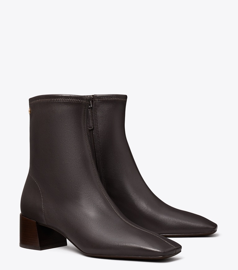 Tory Burch designer ankle boots Stretch Ankle Boot in COCOA angle