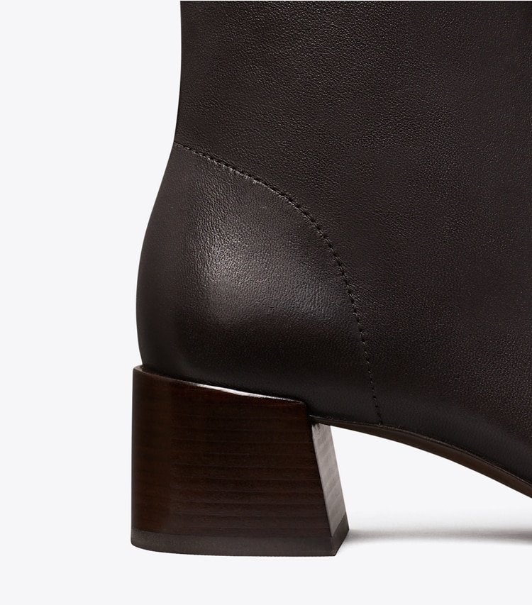 Tory Burch designer ankle boots Stretch Ankle Boot in COCOA detail