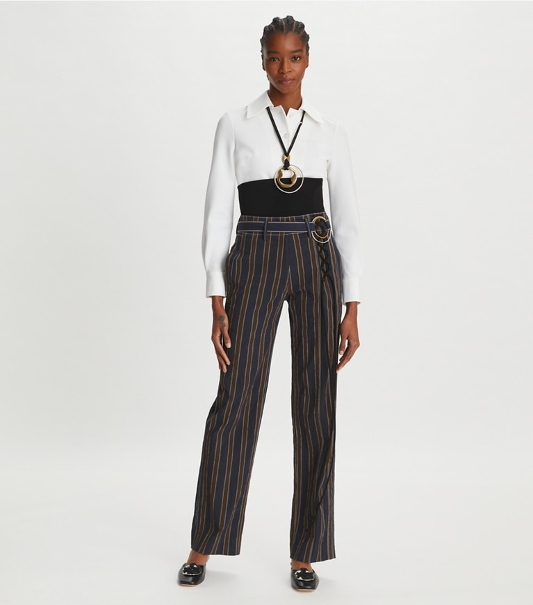 Tory Burch designer tops Stretch Crepe Shirt in White front