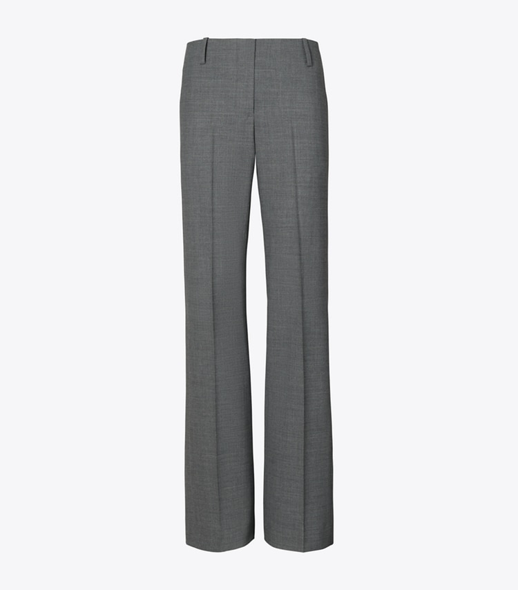 Tory Burch designer bottoms Stretch Flannel Pant in Gray Mélange front