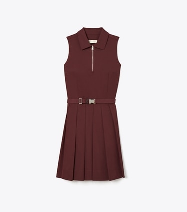 Tory Burch designer dresses Stretch Golf Dress in Dark Sangria front