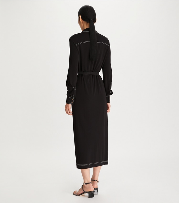 Tory Burch designer kleider Strick-Polokleid aus Jersey in Black on model back