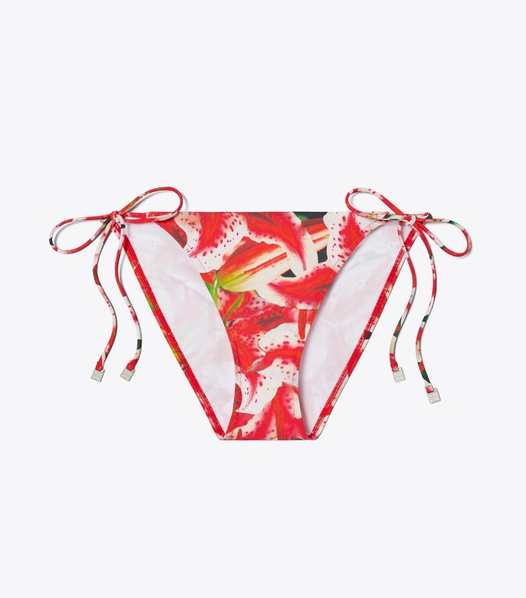 Tory Burch designer two pieces String Bikini Bottom in Pink Lily front