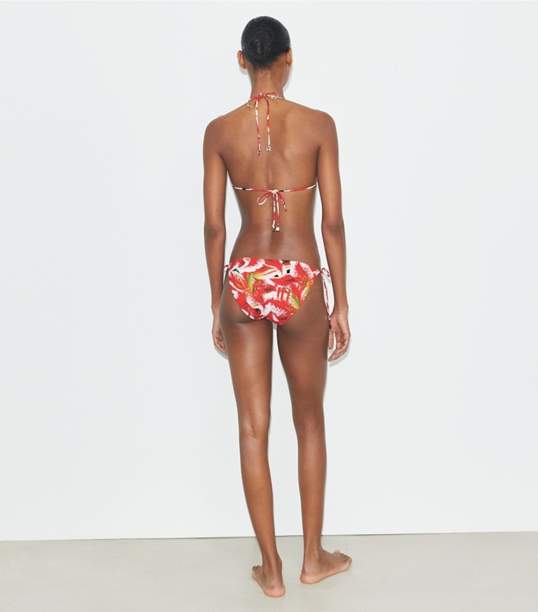 Tory Burch designer two pieces String Bikini Bottom in Pink Lily front