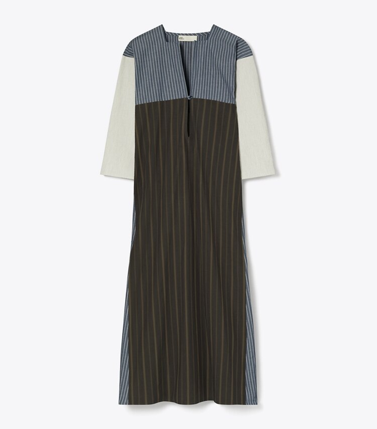 Tory Burch designer coverups Striped Caftan in Navy / Ivory front