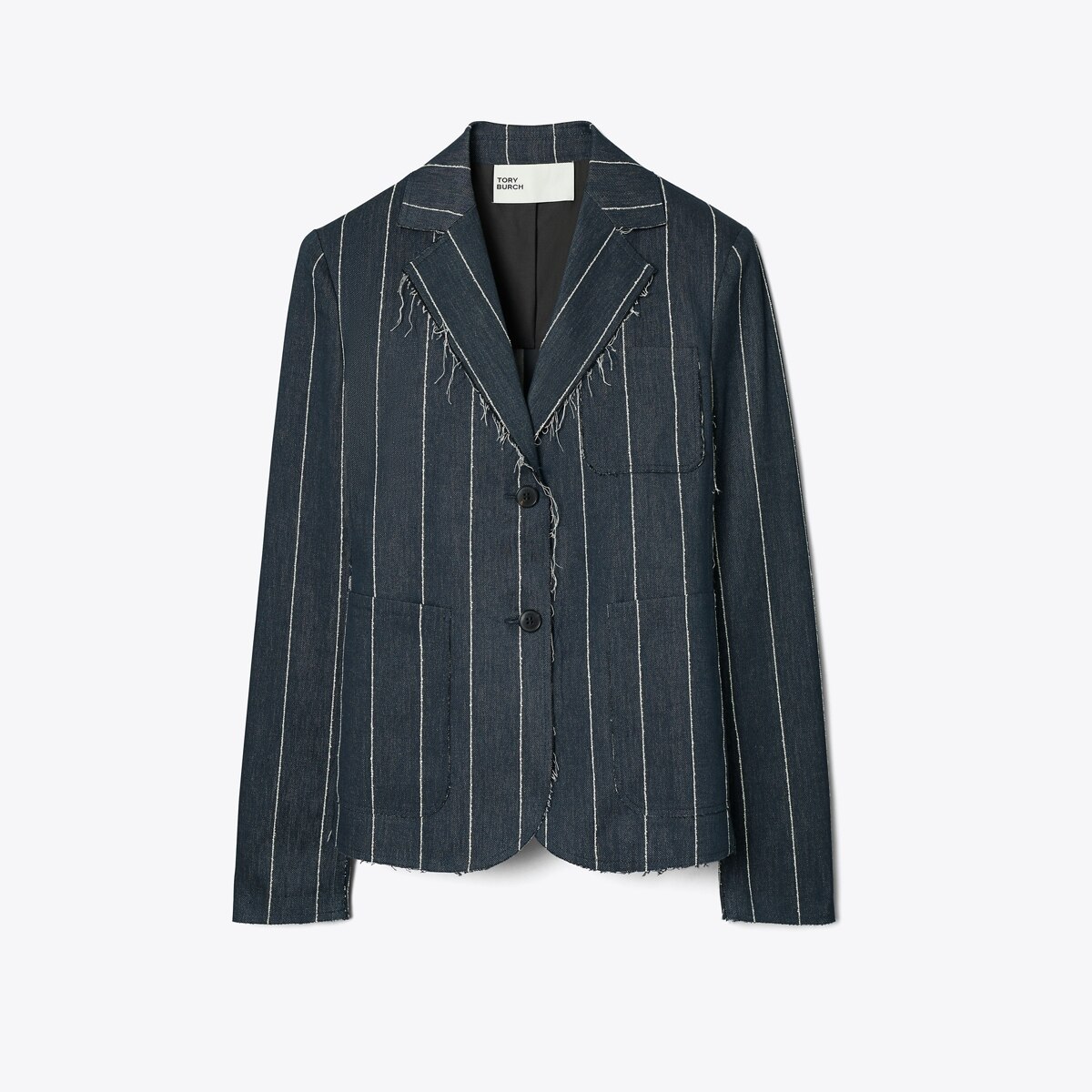 Pinstripe jersey blazer jacket