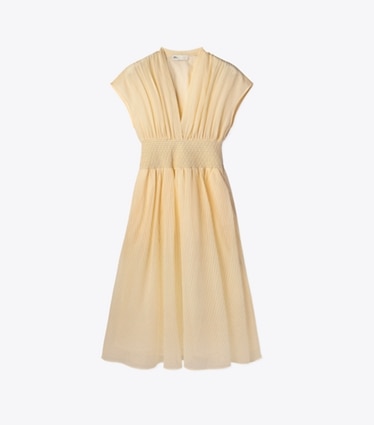 Tory Burch designer ドレス ストライプ コットン ドレス in Cream front