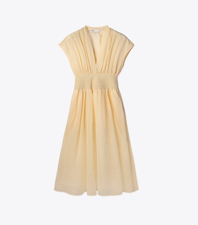 Tory Burch designer ドレス ストライプ コットン ドレス in Cream front