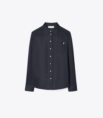 Striped Cotton Shirt: Women's Designer Tops | Tory Burch