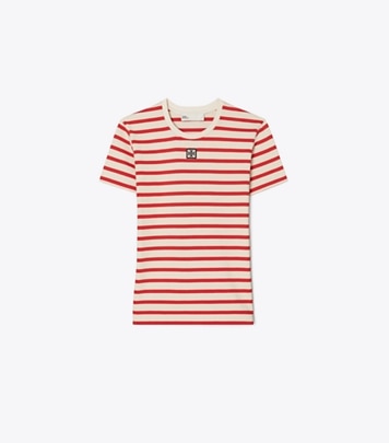 Embroidered Cotton T-Shirt: Women's Designer Tops | Tory Burch