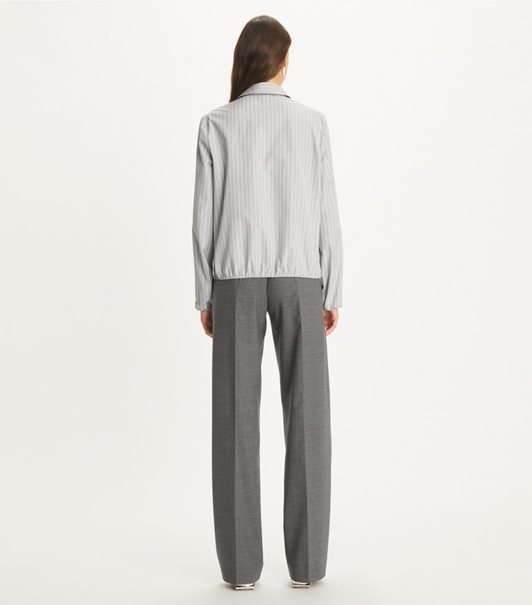 Tory Burch designer トップス ストライプ コットン トップス in Medium Grey/White front
