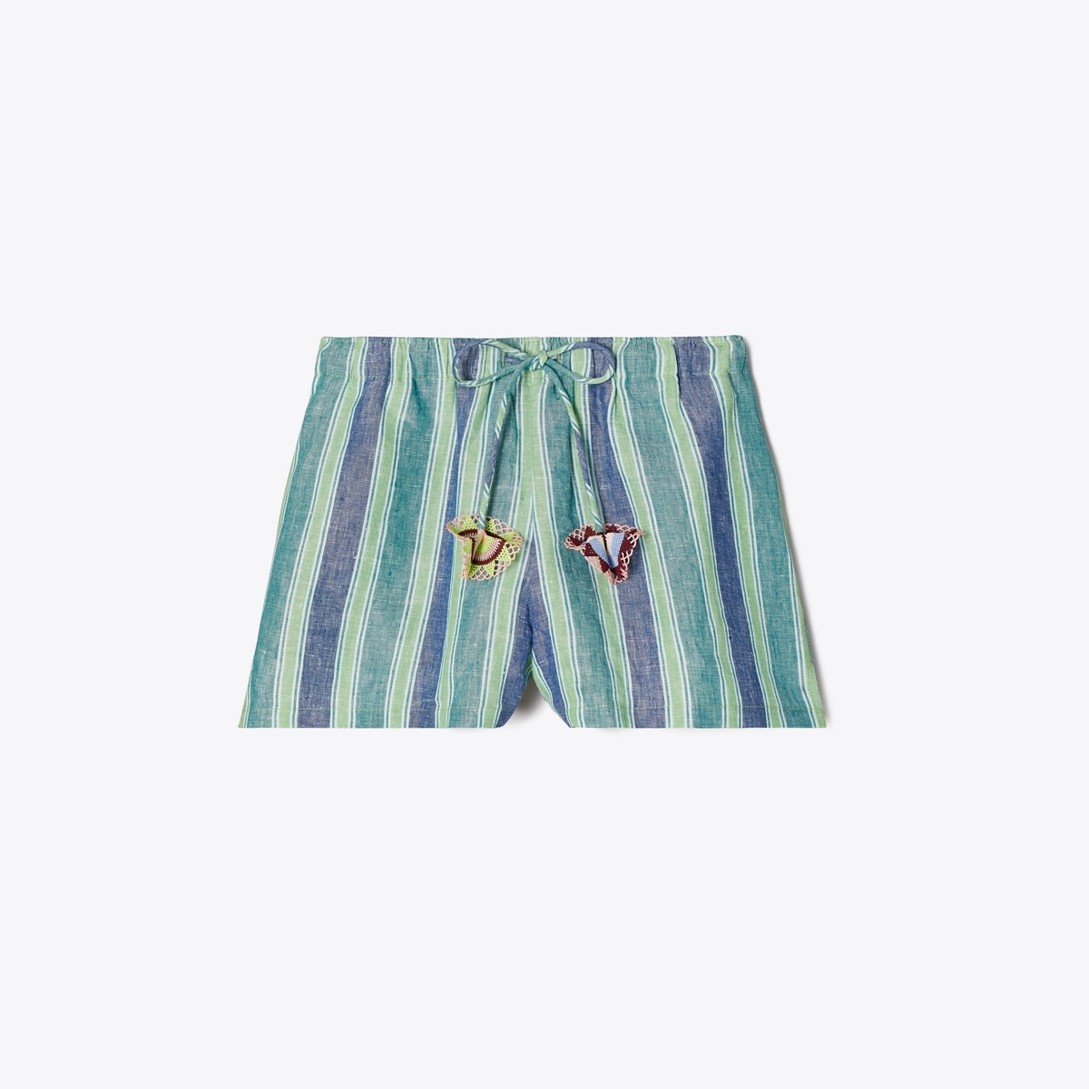 STRIPED LINEN SHORTS
