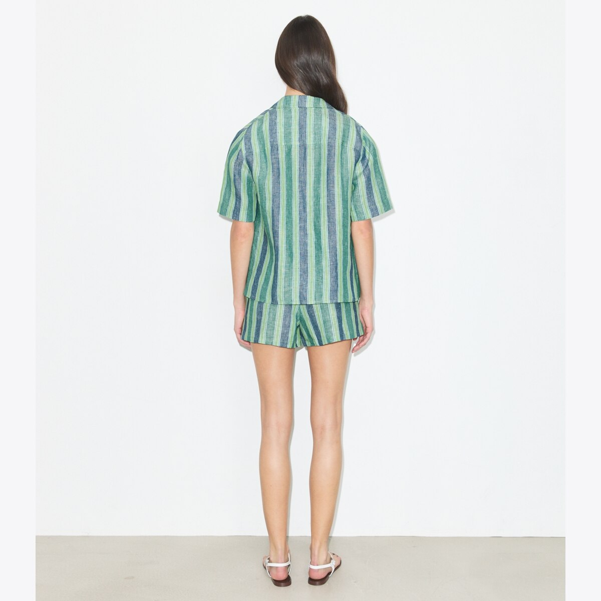 STRIPED LINEN SHORTS - thumbnail 3