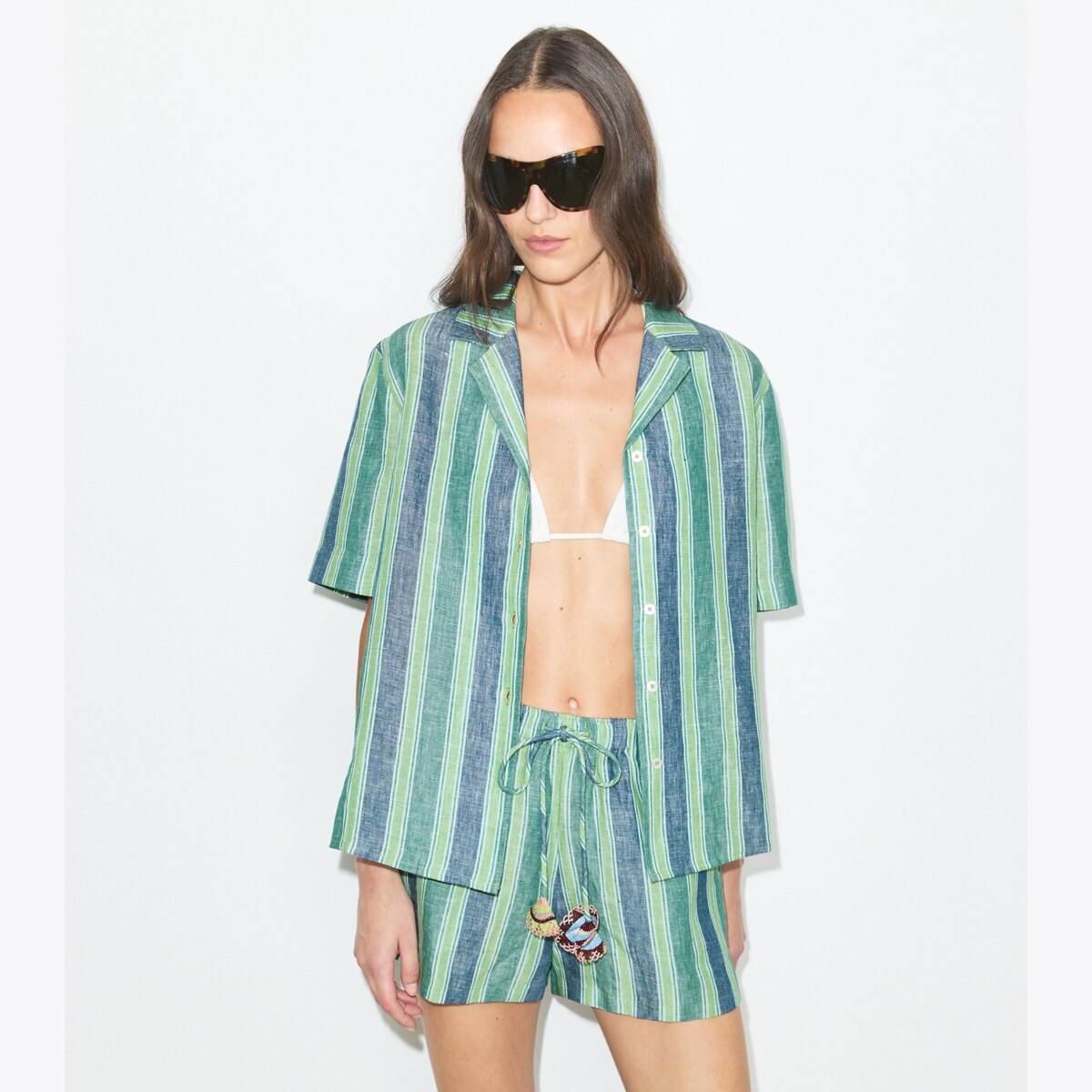 STRIPED LINEN TOP - thumbnail 2