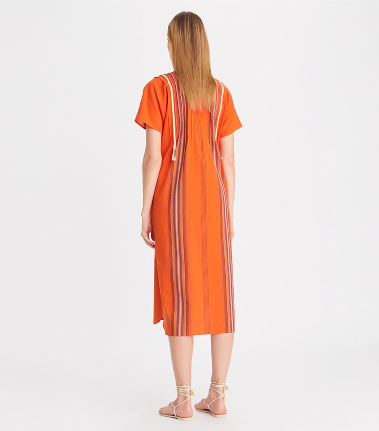 Tory Burch designer coverups Striped Midi Caftan in Orange front
