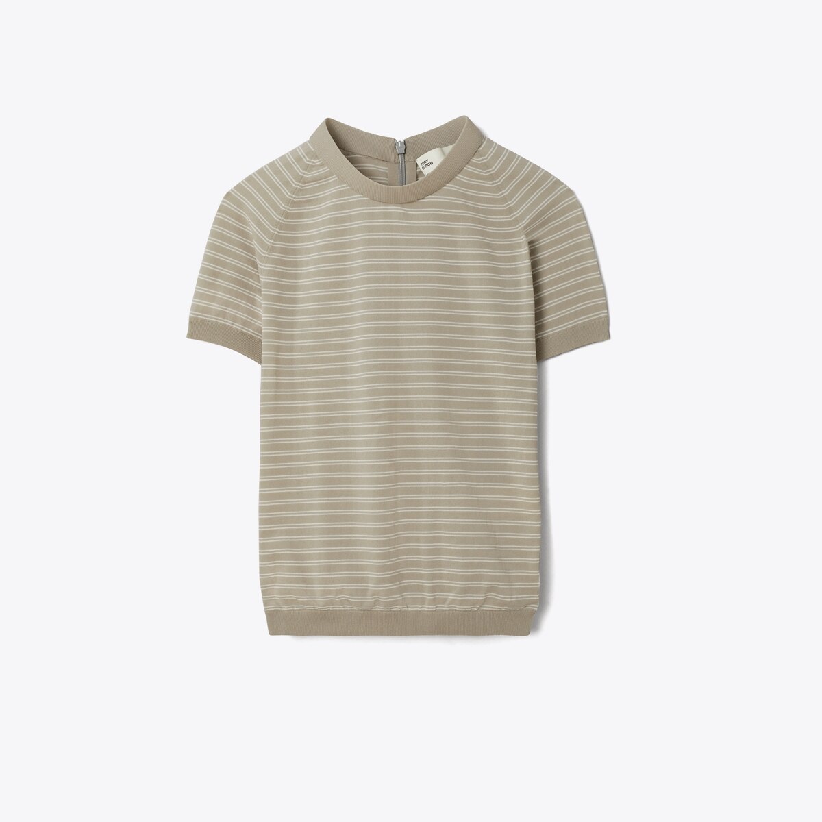 STRIPED NYLON MOCKNECK